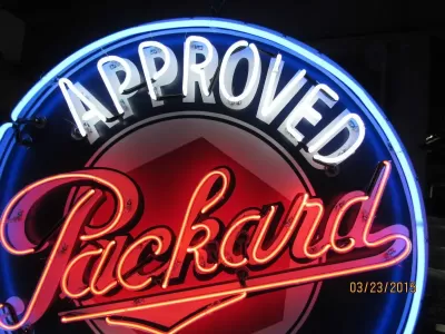  New Packard Porcelain Sign with Neon 72 IN Diameter