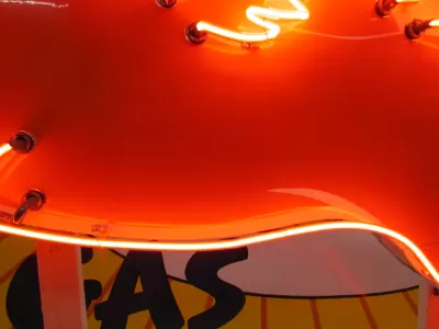 New Large Left Facing Mobil Pegasus Cookie Cutter Painted Neon Sign 96"W x70"H