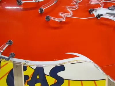 New Large Left Facing Mobil Pegasus Cookie Cutter Painted Neon Sign 96"W x70"H