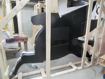 New Large Right Facing Mobil Pegasus Cookie Cutter Painted Neon Sign 96"W x 70"H