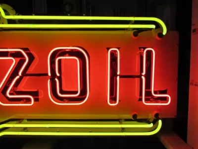 New Pennzoil Porcelain Neon Sign 72" W x 28" H 