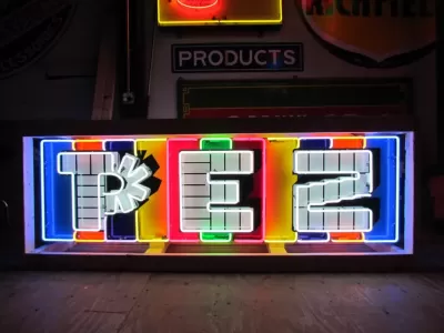 New PEZ Candy Wrapper Single-sided Painted Neon Sign 72 IN W x 24 IN H 