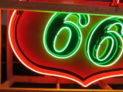 Original Phillips 66 Red/Black Porcelain Neon Sign 6 FT Diameter