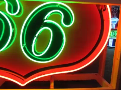 Original Phillips 66 Red/Black Porcelain Neon Sign 6 FT Diameter