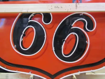 Original Phillips 66 Red/Black Porcelain Neon Sign 6 FT Diameter