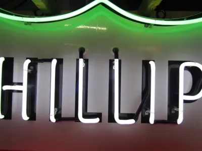 Original Phillips 66 Red/White Porcelain Neon Sign 6 FT Diameter