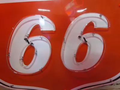 Original Phillips 66 Red/White Porcelain Neon Sign 6 FT Diameter