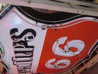 Original Phillips 66 Red/White Porcelain Neon Sign 6 FT Diameter