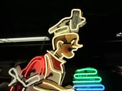 New Howard Johnson's Pieman Painted Neon Sign 8 1/2 Ft W x 60"H