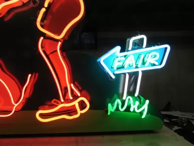 New Howard Johnson's Pieman Painted Neon Sign 8 1/2 Ft W x 60"H