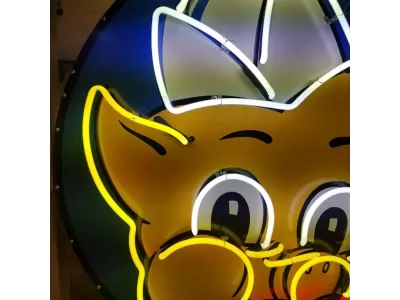 New Piggly Wiggly Porcelain Neon Sign - 48" Diameter