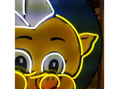 New Piggly Wiggly Porcelain Neon Sign - 48" Diameter