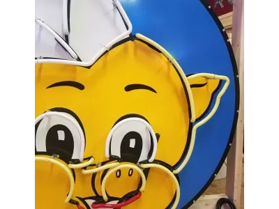 New Piggly Wiggly Porcelain Neon Sign - 48" Diameter