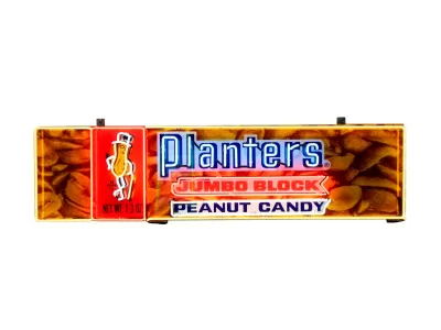 New Planters Peanut Candy Wrapper Painted Neon Sign 78 IN W x 20 IN H