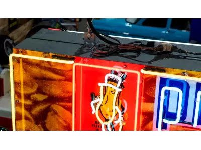 New Planters Peanut Candy Wrapper Painted Neon Sign 78 IN W x 20 IN H