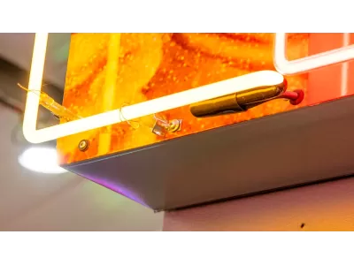 New Planters Peanut Candy Wrapper Painted Neon Sign 78 IN W x 20 IN H