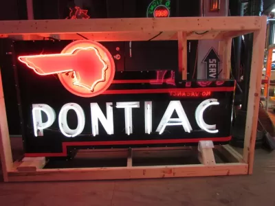 New Black Pontiac Double-Sided Porcelain Neon Sign 72" x 36"