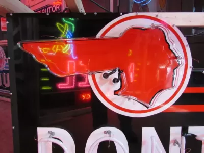 New Black Pontiac Double-Sided Porcelain Neon Sign 72" x 36"