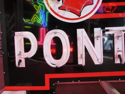 New Black Pontiac Double-Sided Porcelain Neon Sign 72" x 36"