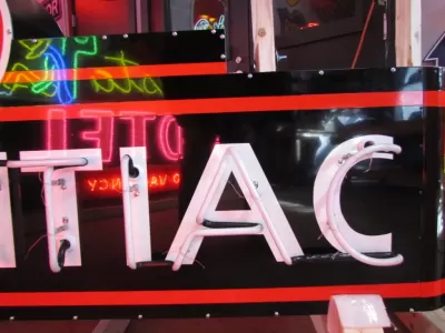 New Black Pontiac Double-Sided Porcelain Neon Sign 72" x 36"