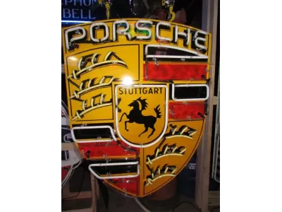 New Porsche Porcelain Neon Sign 37"W x 48"H