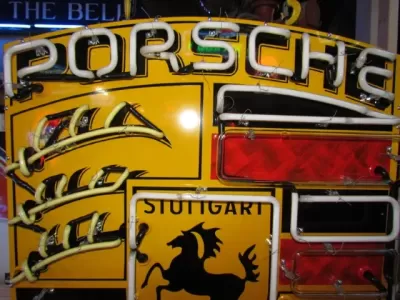 New Porsche Porcelain Neon Sign 37"W x 48"H