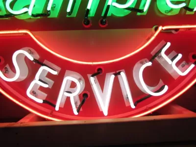 New Rambler Parts & Service Porcelain Neon Sign 48" Diameter