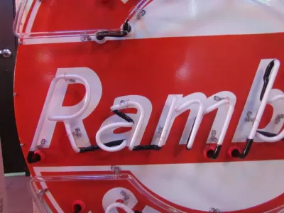 New Rambler Parts & Service Porcelain Neon Sign 48" Diameter