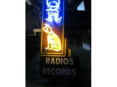 New RCA Radios Records Porcelain Neon Sign 14"W x 7FT H 