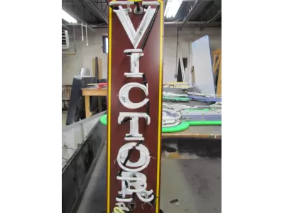 New RCA Radios Records Porcelain Neon Sign 14"W x 7FT H 