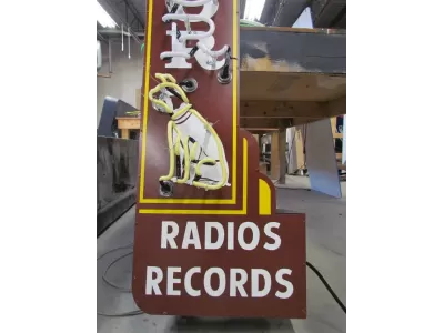 New RCA Radios Records Porcelain Neon Sign 14"W x 7FT H 