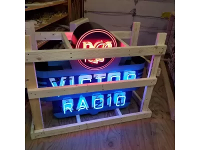New RCA Victor Double-Sided Porcelain Neon Sign 48"W x 42"H