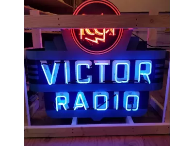 New RCA Victor Double-Sided Porcelain Neon Sign 48"W x 42"H