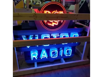 New RCA Victor Double-Sided Porcelain Neon Sign 48"W x 42"H