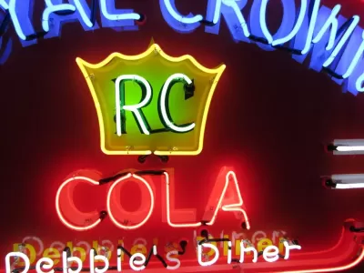 New Royal Crown Cola "Debbie's Diner" Porcelain Neon Sign 60 IN W x 38 IN H