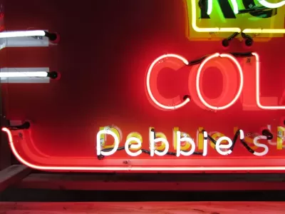 New Royal Crown Cola "Debbie's Diner" Porcelain Neon Sign 60 IN W x 38 IN H