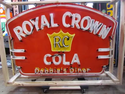 New Royal Crown Cola "Debbie's Diner" Porcelain Neon Sign 60 IN W x 38 IN H