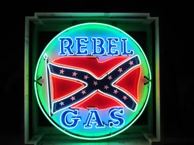 New Rebel Gas Porcelain Neon Sign 48" Diameter