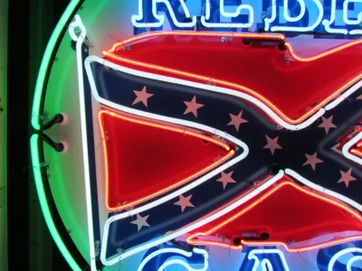 New Rebel Gas Porcelain Neon Sign 48" Diameter