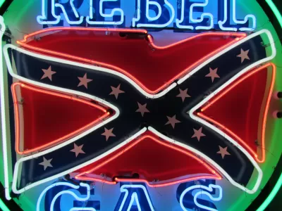 New Rebel Gas Porcelain Neon Sign 48" Diameter