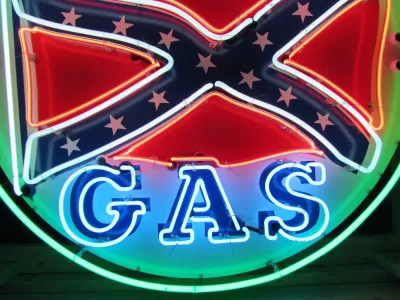 New Rebel Gas Porcelain Neon Sign 48" Diameter