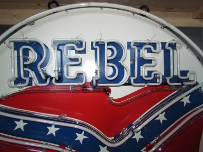 New Rebel Gas Porcelain Neon Sign 48" Diameter