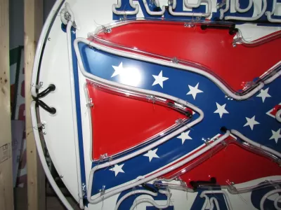 New Rebel Gas Porcelain Neon Sign 48" Diameter