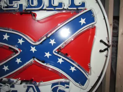 New Rebel Gas Porcelain Neon Sign 48" Diameter