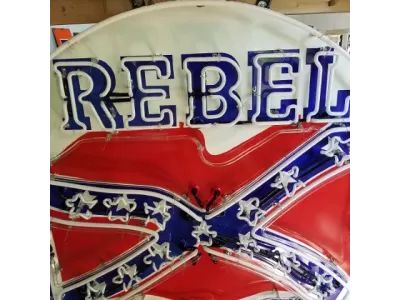 New Rebel Gas Porcelain Neon Sign 60" Diameter