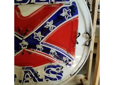 New Rebel Gas Porcelain Neon Sign 60" Diameter