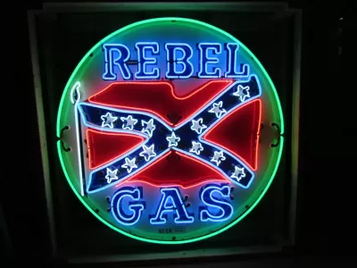 New Rebel Gas Porcelain Neon Sign 60" Diameter