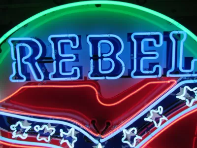 New Rebel Gas Porcelain Neon Sign 60" Diameter