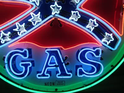 New Rebel Gas Porcelain Neon Sign 60" Diameter