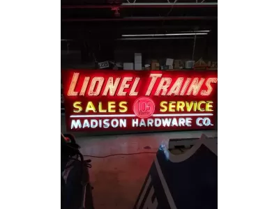 New Lionel Trains Painted Neon Sign 10 FT W x 4 FT H